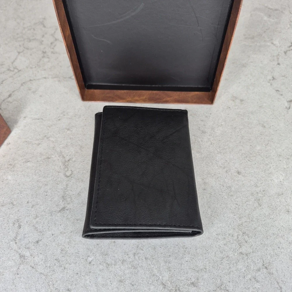 J. Buxton Three Fold Leather Wallet Black‎